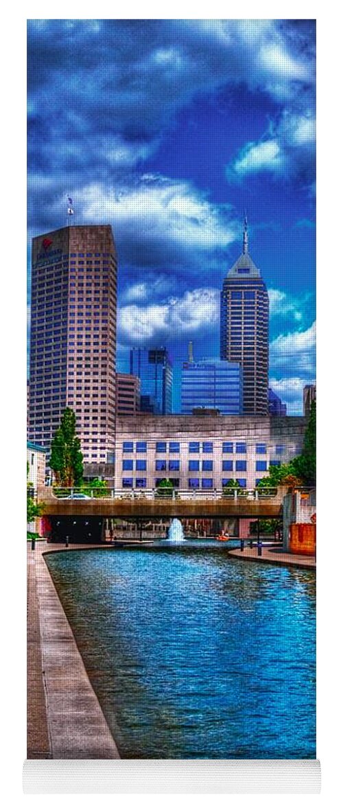 Indianapolis Yoga Mat featuring the photograph Downtown Indianapolis Canal by David Haskett II