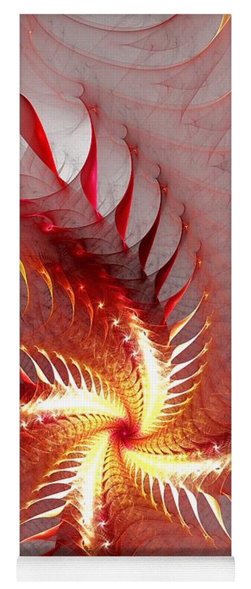 Dragon Yoga Mat featuring the digital art Dragon Flower by Anastasiya Malakhova