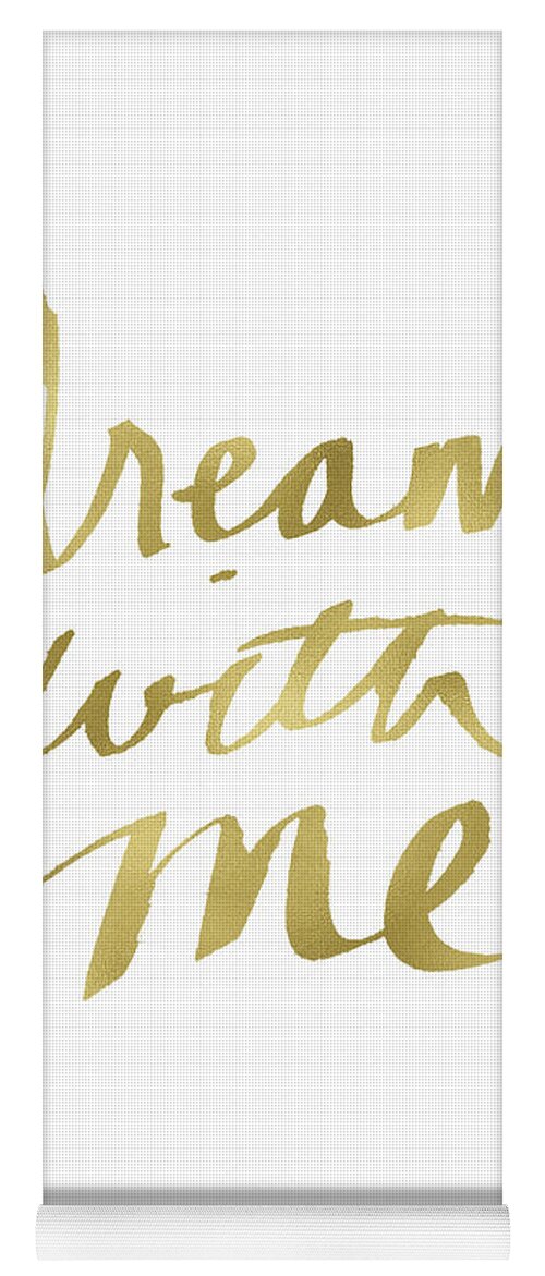 Dream Yoga Mat featuring the painting Dream With Me Gold- Art by Linda Woods by Linda Woods