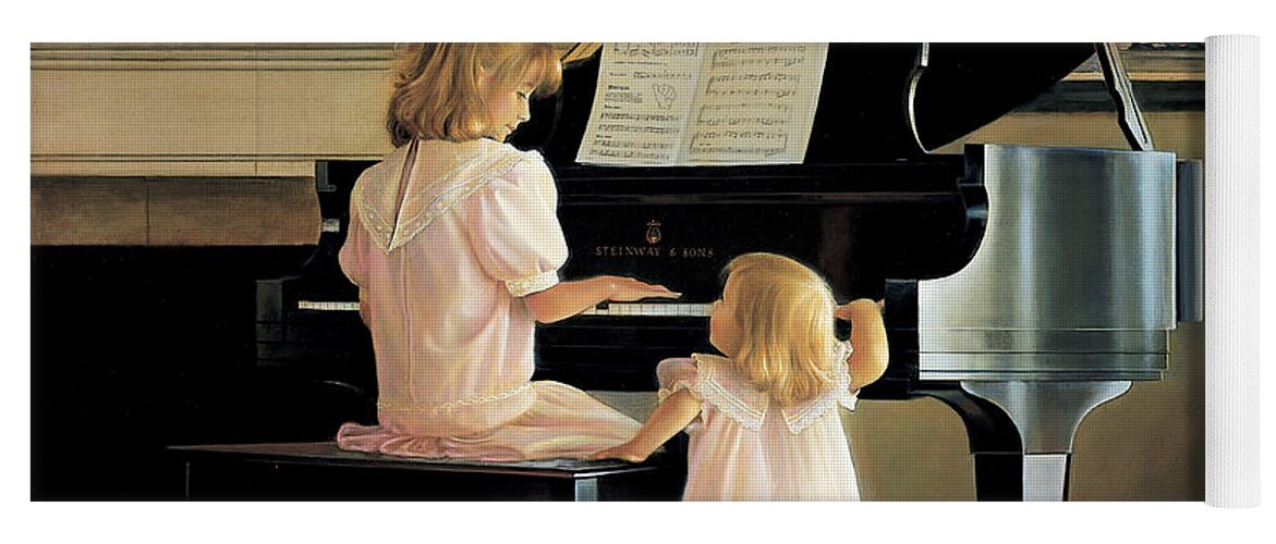 Piano Yoga Mat featuring the painting Dress Rehearsal by Greg Olsen