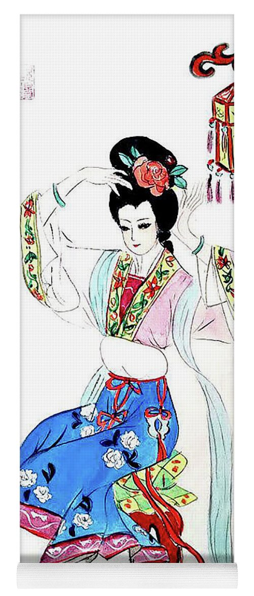 Gong Bi Yoga Mat featuring the painting Dress Up by Leslie Ouyang