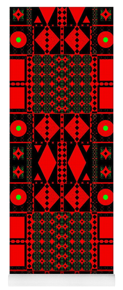 Decorated House Yoga Mat featuring the mixed media Dynamic 3 by Helena Tiainen