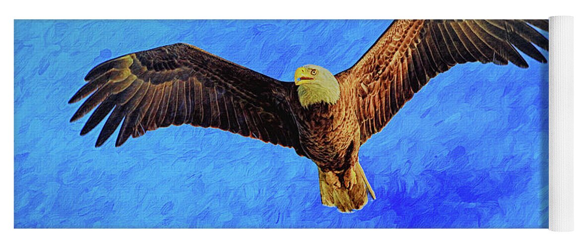Eagle Yoga Mat featuring the painting Eagle Strength and Spirit by Deborah Benoit
