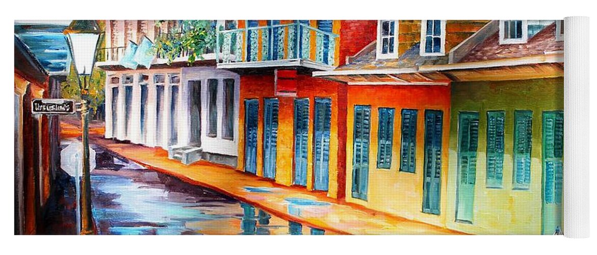 New Orleans Yoga Mat featuring the painting Early Morning on Chartres Street by Diane Millsap