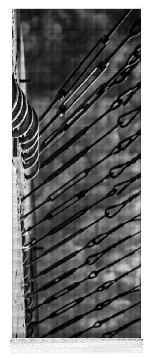 Abstract Yoga Mat featuring the photograph East River Amphitheater Detail 2 - BW by James Aiken