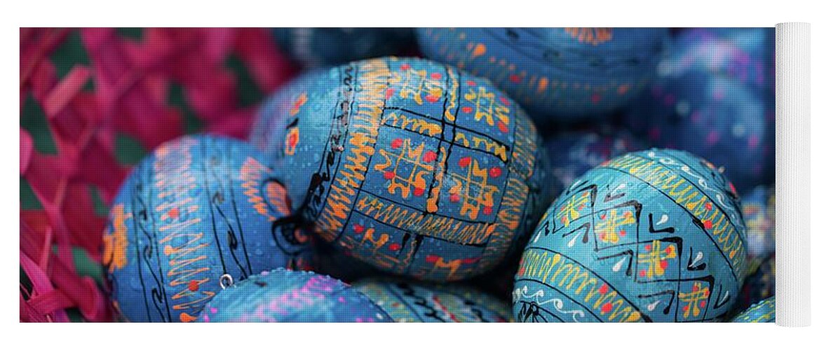 Easter Yoga Mat featuring the photograph Easter Eggs by Eva Lechner