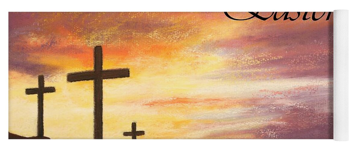 He Is Risen Yoga Mat featuring the pastel Easter by Marna Edwards Flavell