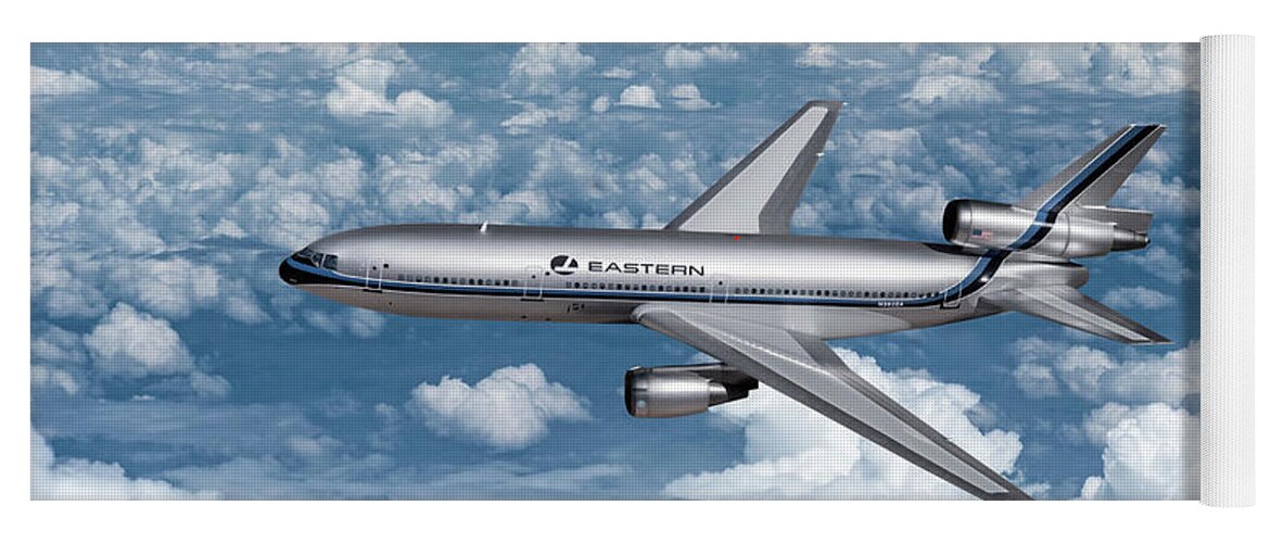 Eastern Airlines Yoga Mat featuring the digital art Eastern Airlines DC-10-30 by Erik Simonsen