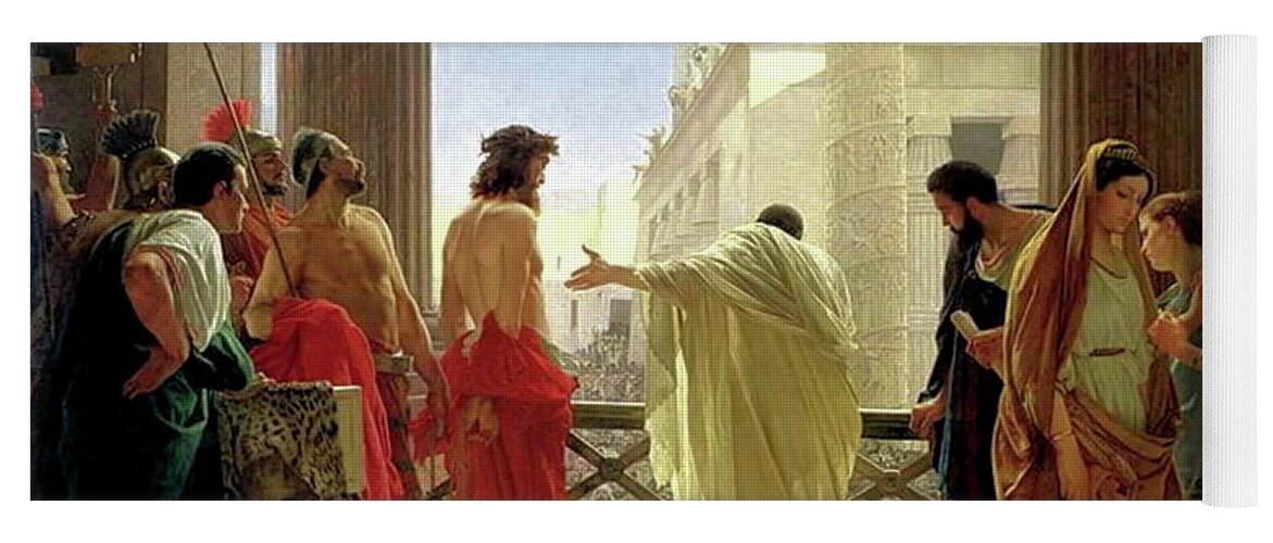 Behold The Man Yoga Mat featuring the painting Ecce Homo by Antonio Ciseri