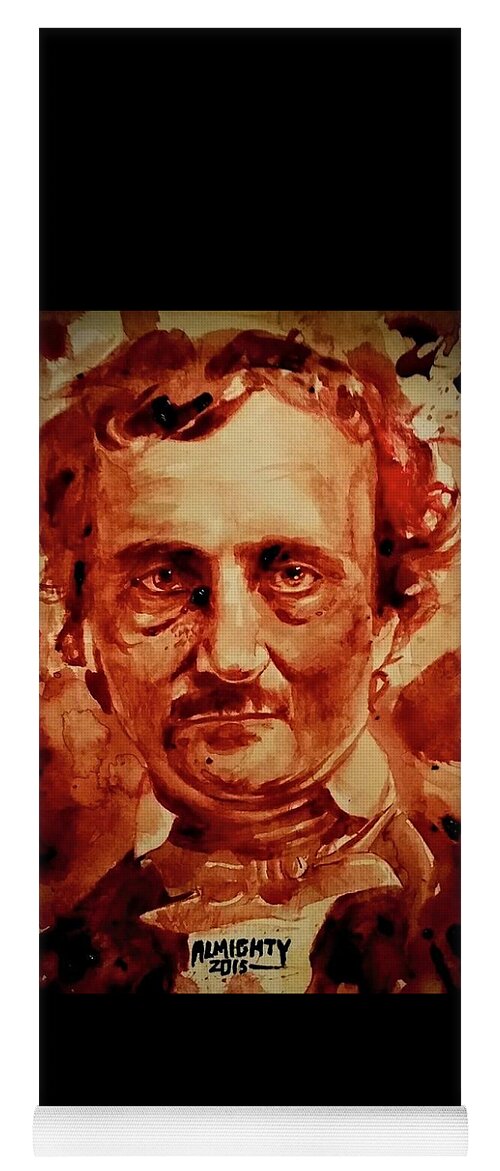  Yoga Mat featuring the painting EDGAR ALLAN POE portrait by Ryan Almighty