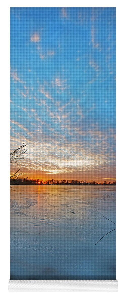 Ice Yoga Mat featuring the photograph Edge of the Lake to Eternity by David Arment
