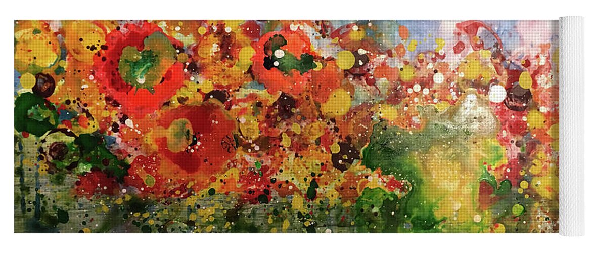 Flowers Yoga Mat featuring the painting Efflorescence by Lynellen Nielsen
