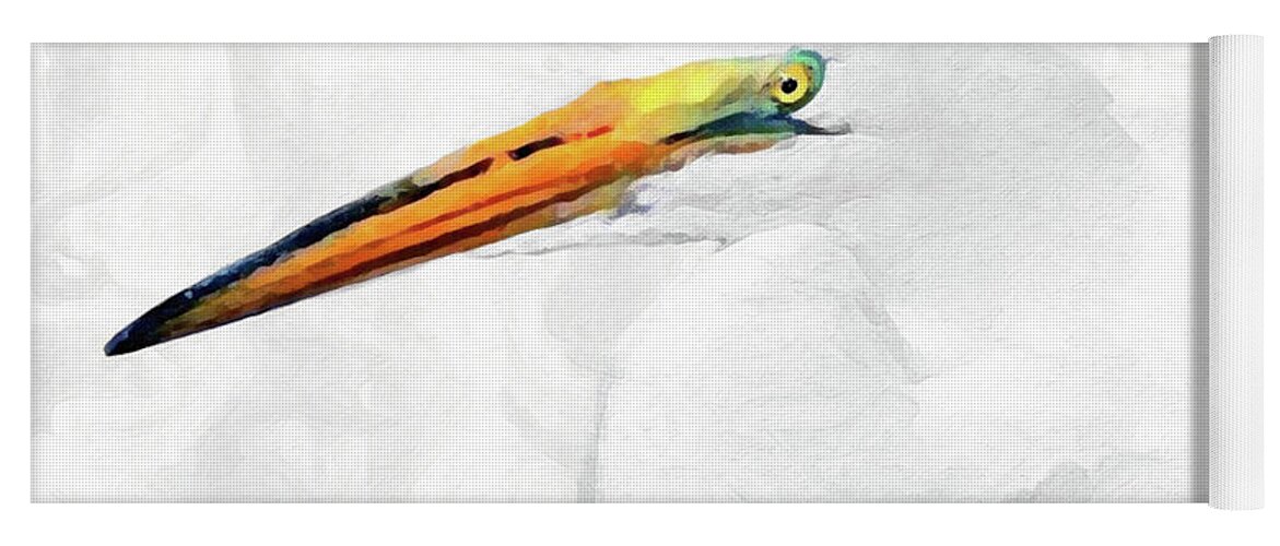 Egret Thoughts Yoga Mat featuring the digital art Egret Thoughts 2 by DiDesigns Graphics