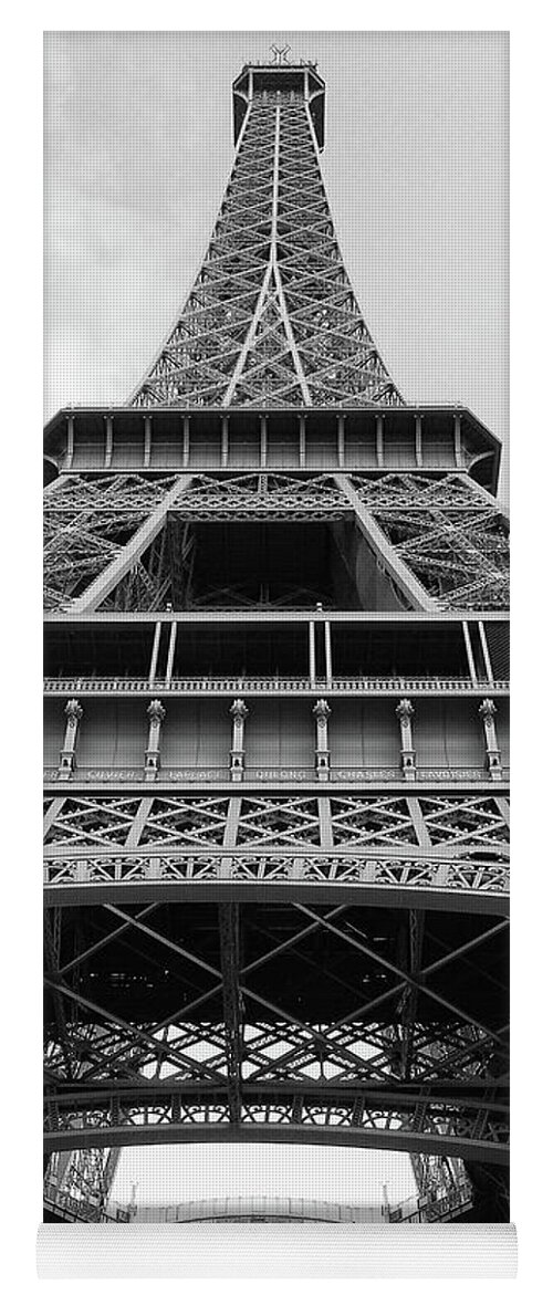 Paris Photograph Yoga Mat featuring the photograph Eiffel Tower in black and white by Ivy Ho