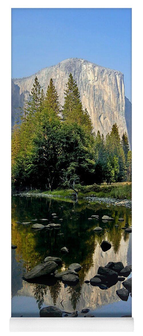 Yosemite Yoga Mat featuring the photograph El Cap Reflect by Matthew by Ed Cooper Photography