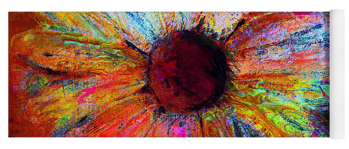 Daisy Yoga Mat featuring the painting Electric Daisy by Julie Lueders 