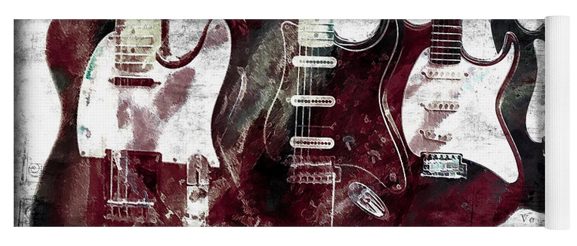 Electric Guitar Yoga Mat featuring the photograph Electric Guitar Notes by Athena Mckinzie