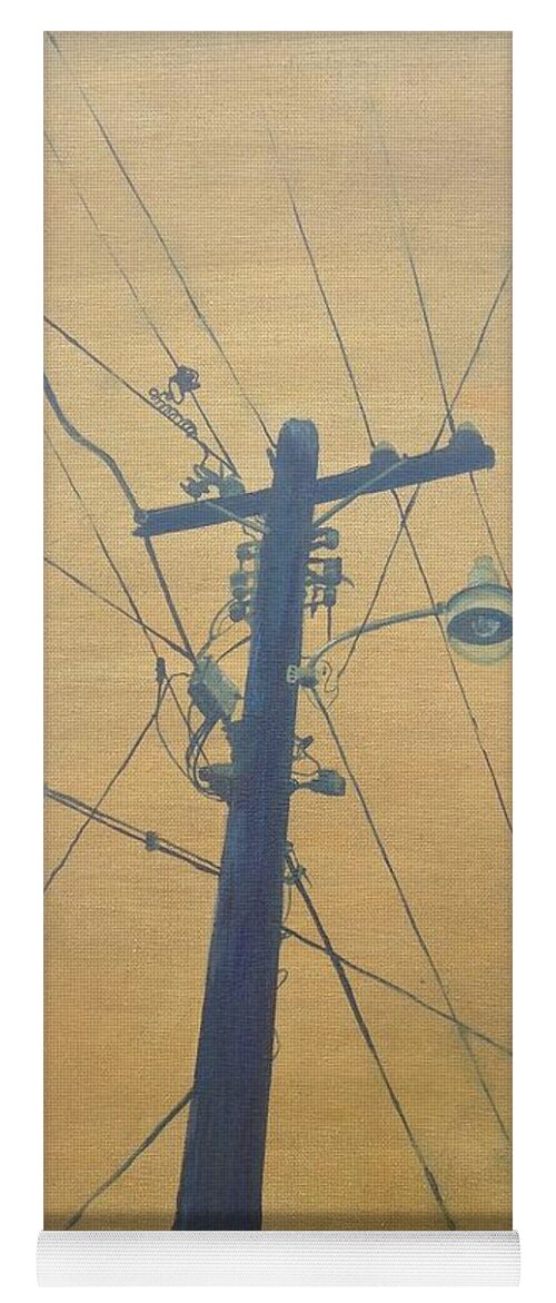Pole Yoga Mat featuring the painting Electrified by Teresa Fry