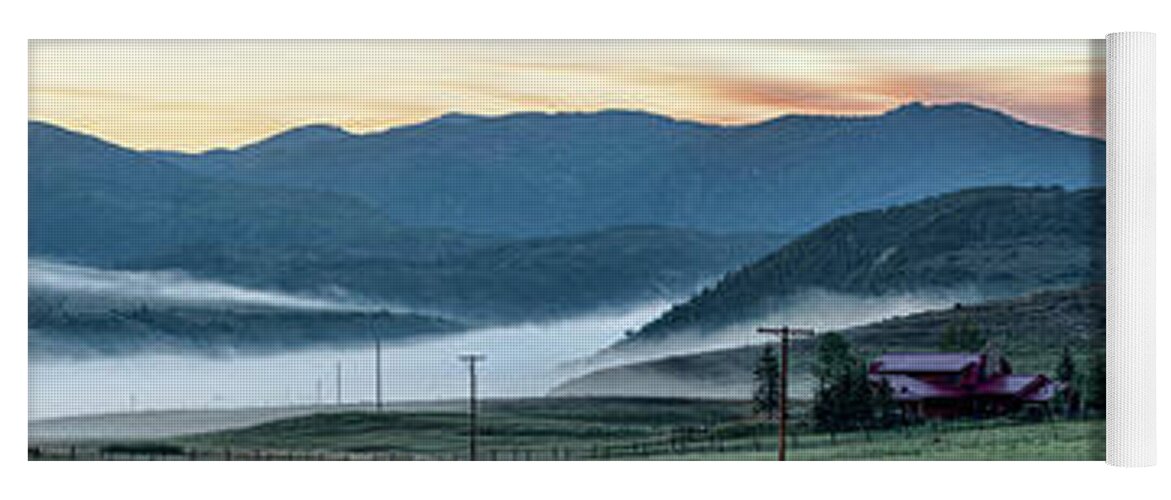 Elk River Fog Yoga Mat featuring the photograph Elk River Fog at Sunrise by Daniel Hebard