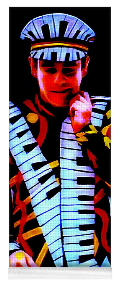 Elton John Yoga Mat featuring the mixed media Elton John Collection by Marvin Blaine