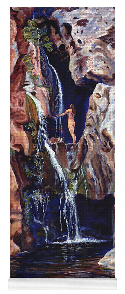 Landscape Yoga Mat featuring the painting Elves Chasm by Page Holland