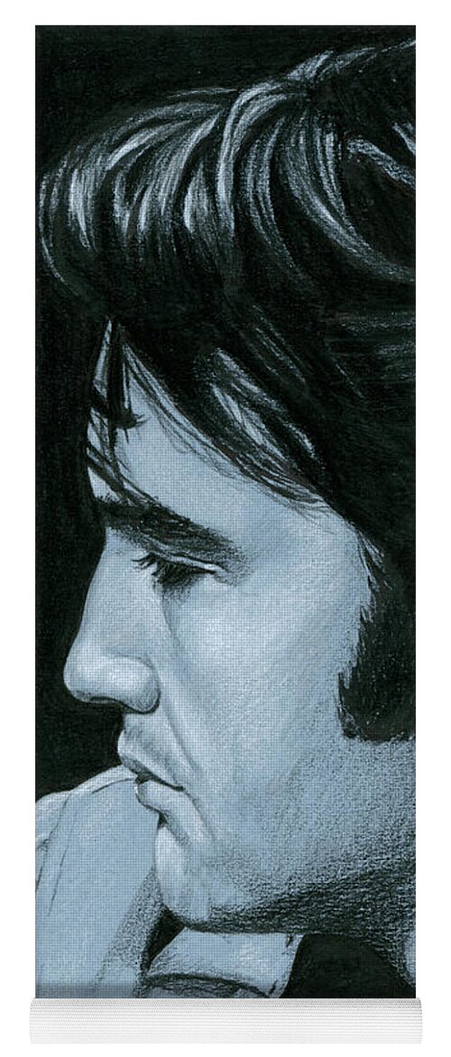 Elvis Yoga Mat featuring the drawing Elvis 68 revisited by Rob De Vries