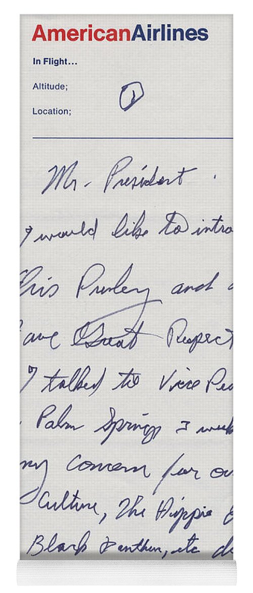 Elvis Presley Letter To President Richard Nixon Yoga Mat featuring the digital art Elvis Presley Letter to President Richard Nixon by Vintage Collectables