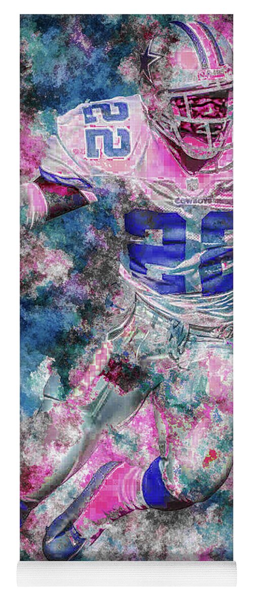 Emmitt Smith Yoga Mat featuring the photograph Emmitt Smith NFL Football Painting Digital ES22 One by David Haskett II