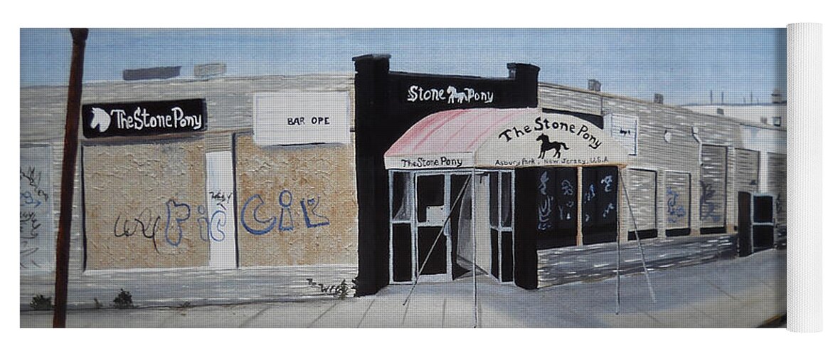 Acrylic Painting Of The Stone Pony Yoga Mat featuring the painting End of an Era by Patricia Arroyo
