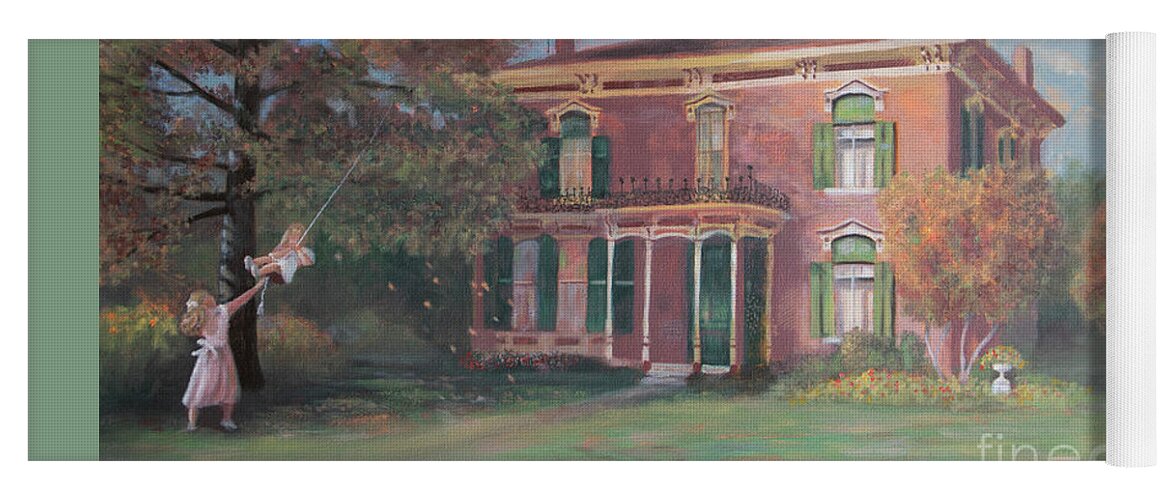 Italianate House Yoga Mat featuring the painting End of Summer by Nancy Lee Moran