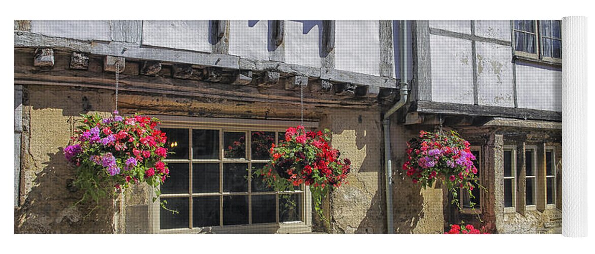Lacock Yoga Mat featuring the photograph English cottages by Patricia Hofmeester