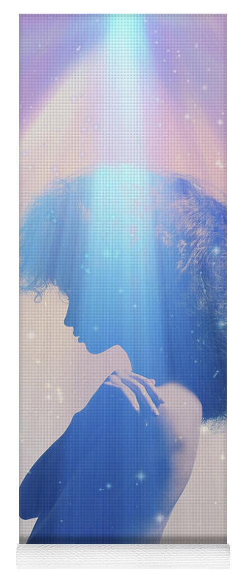 Girl In Light Yoga Mat featuring the digital art Enlightened by Lilia S