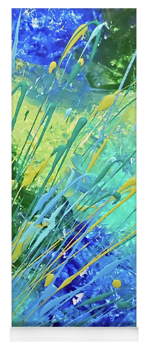 Neon Abstract Yoga Mat featuring the painting Envy by Jilian Cramb - AMothersFineArt