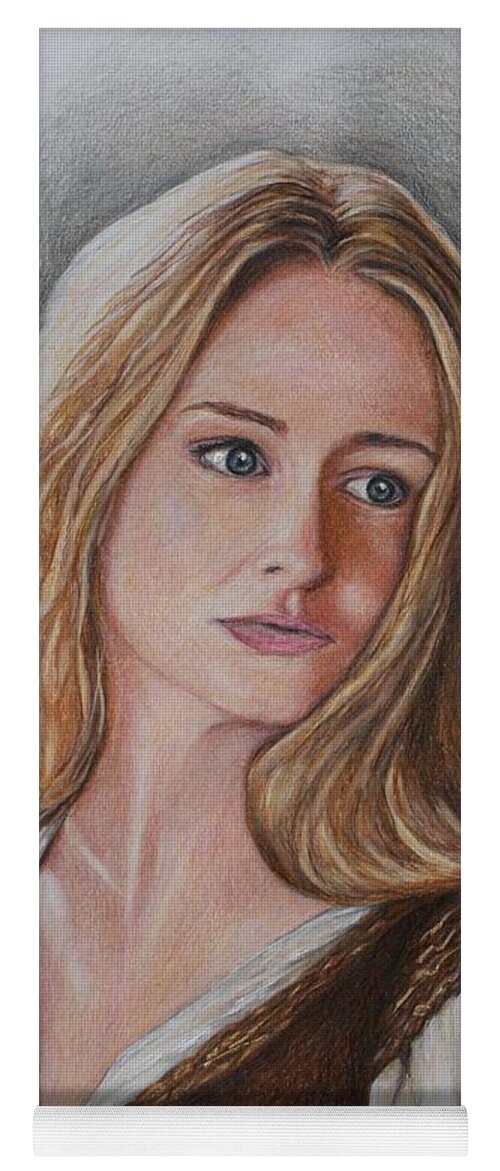 Lord Of The Rings Yoga Mat featuring the drawing Eowyn by Christine Jepsen