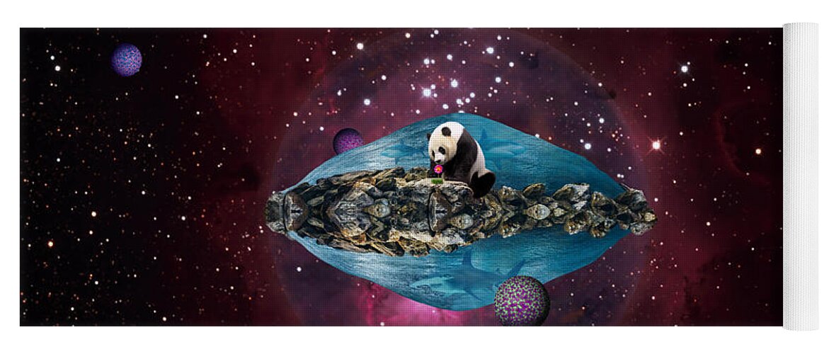 Space Yoga Mat featuring the mixed media Eternal Optimist by Mindy Huntress