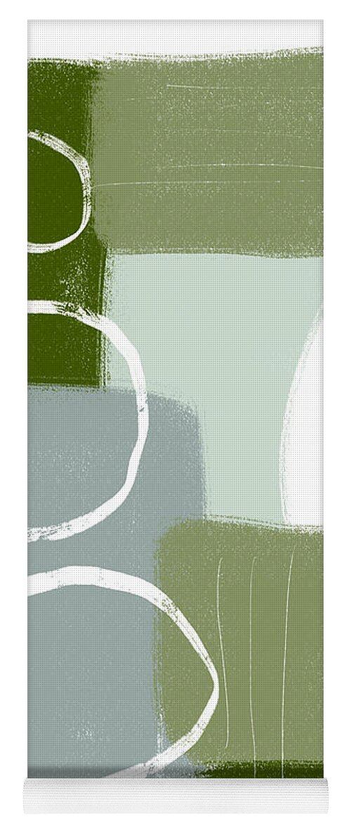 Abstract Yoga Mat featuring the mixed media Eucalyptus Breeze 1- Art by Linda Woods by Linda Woods