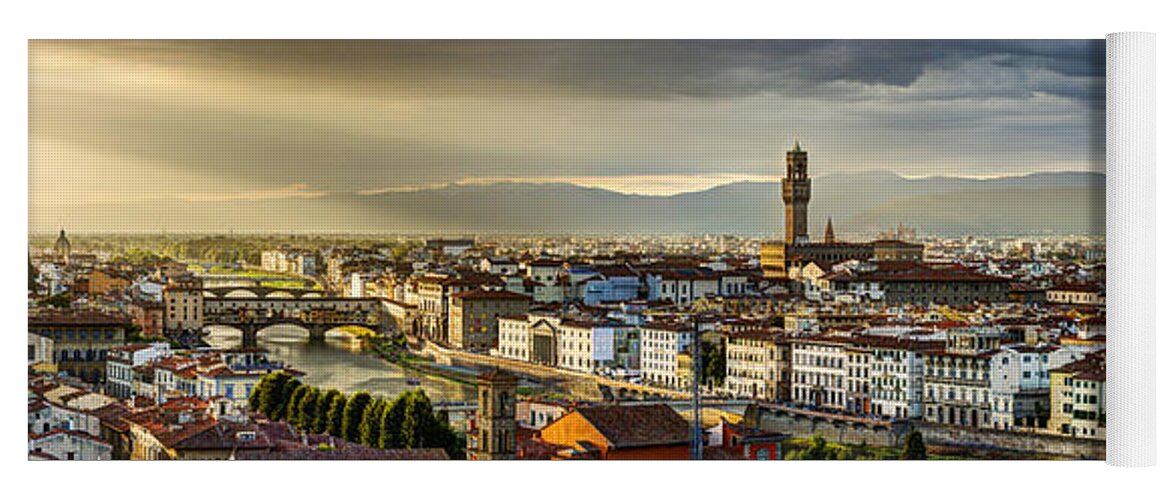 Florence Yoga Mat featuring the photograph Evening in Florence by Weston Westmoreland