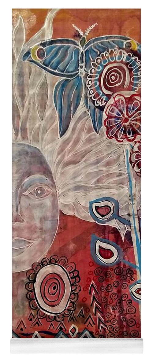 Evening Yoga Mat featuring the mixed media Evening by Mimulux Patricia No