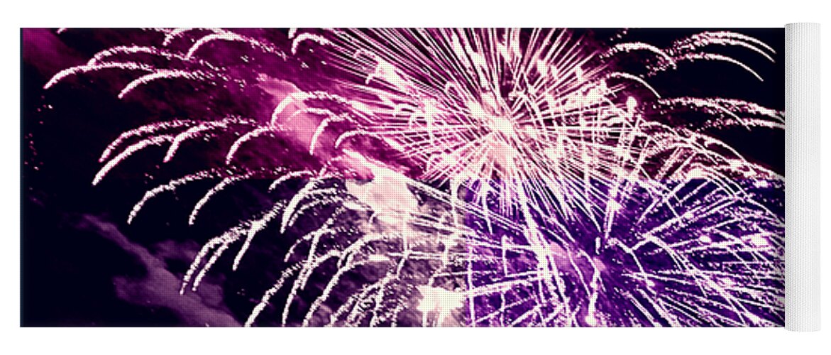 Fireworks Yoga Mat featuring the photograph Exploding Stars by DigiArt Diaries by Vicky B Fuller