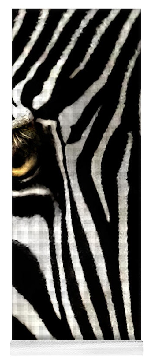 Zebra Yoga Mat featuring the photograph Eye of a Zebra by Jennie Breeze