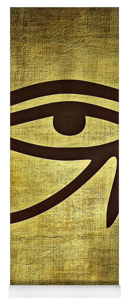 Eye Yoga Mat featuring the digital art Eye of Horus by Binka Kirova
