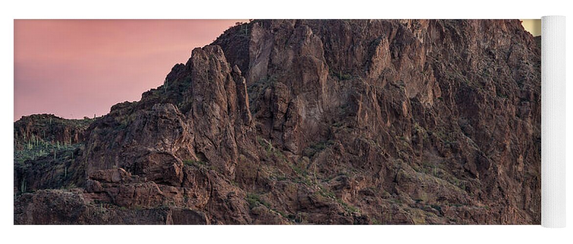 Superstition Mountains Yoga Mat featuring the photograph Face of Superstitions 2 by Greg Nyquist