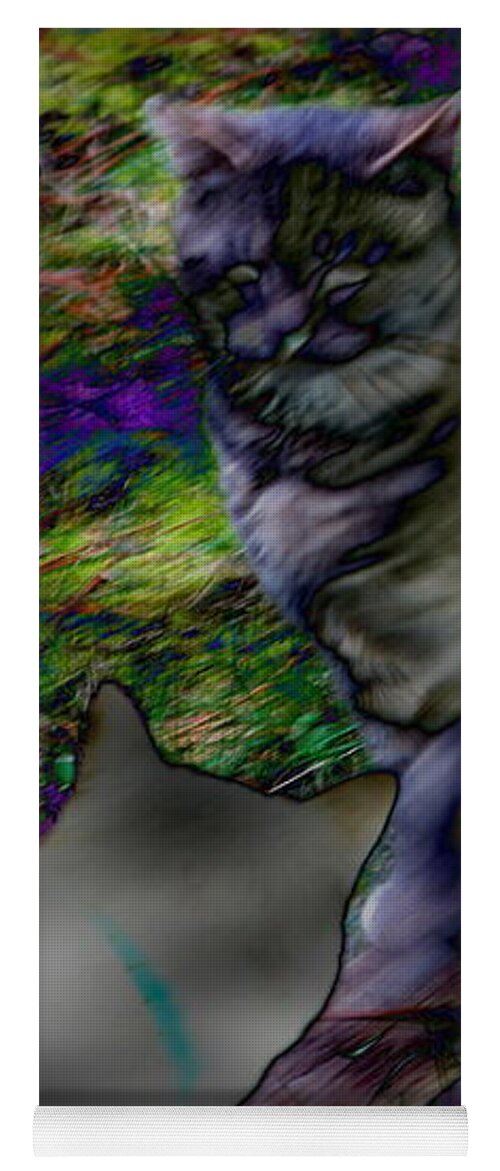 Cats Yoga Mat featuring the photograph Face off by Jean Evans