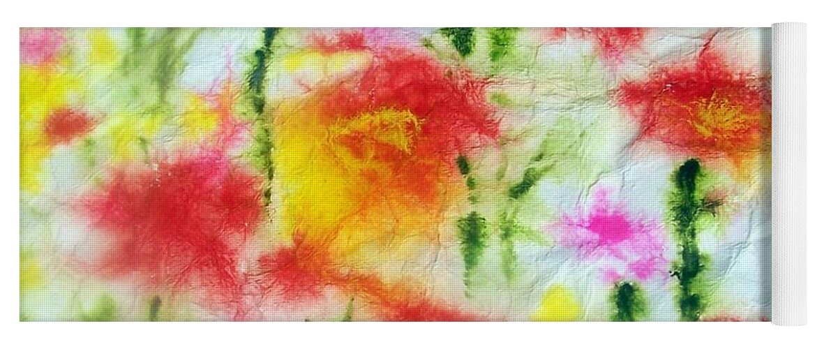 Flowers Yoga Mat featuring the painting Fading Flowers by Jackie Mueller-Jones