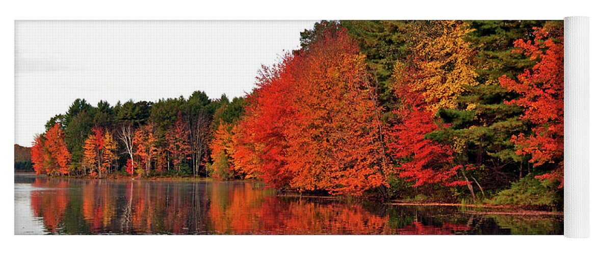 Fall Yoga Mat featuring the photograph Fall colors in Madbury NH by Nancy Landry