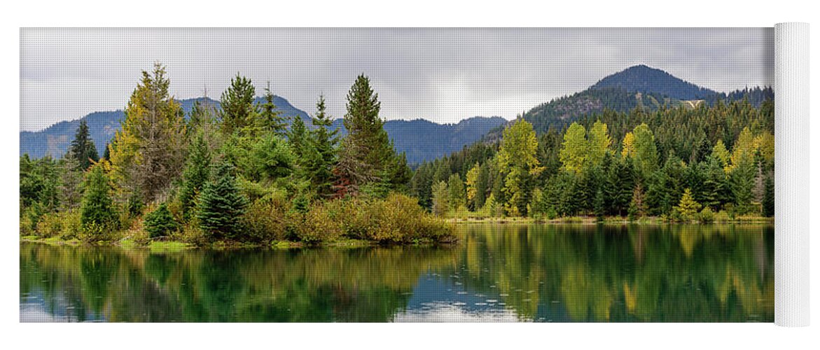 Falls Colors Yoga Mat featuring the digital art Falls colors in Gold Creek Pond by Michael Lee