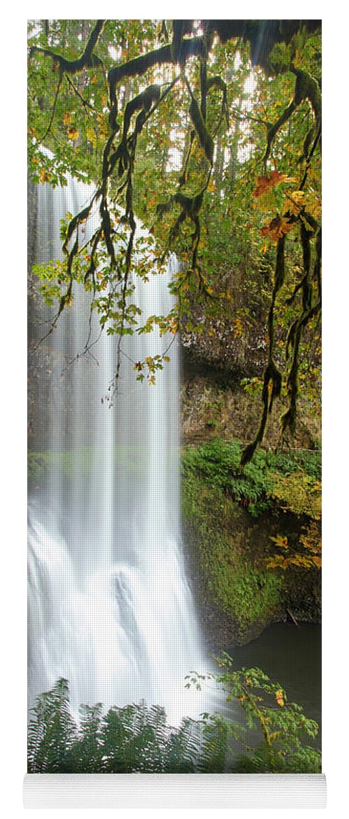 Silver Falls State Park Yoga Mat featuring the photograph Falls Though The Trees by Adam Jewell