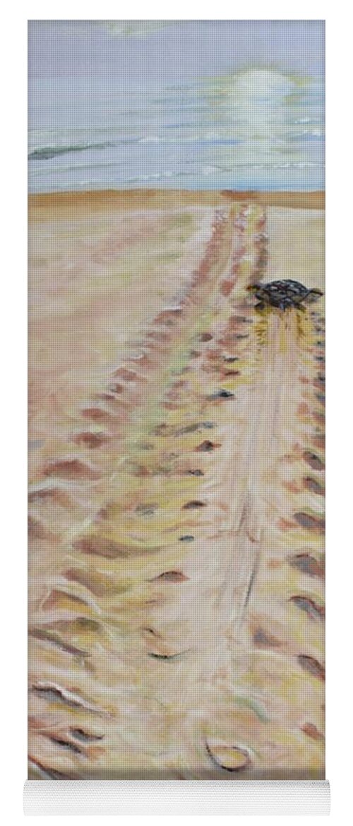 Turtle Yoga Mat featuring the painting False Crawl by Mike Jenkins