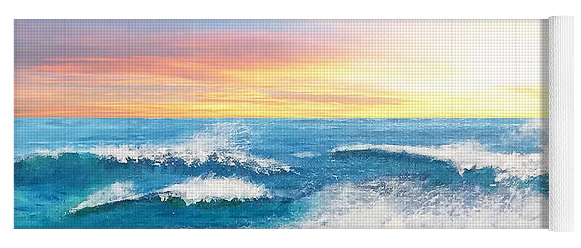 Ocean Yoga Mat featuring the painting Farthest Ocean by Linda Bailey
