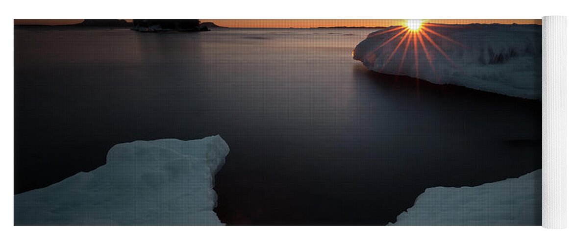 Bay Yoga Mat featuring the photograph February Sunrise in Sturgeon Bay by Jakub Sisak